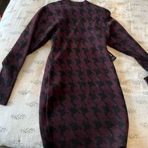Express Houndstooth Sweater Mini Dress